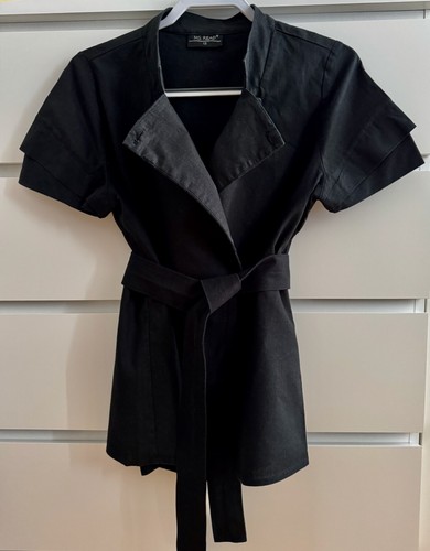 Black linen cotton short - linen,