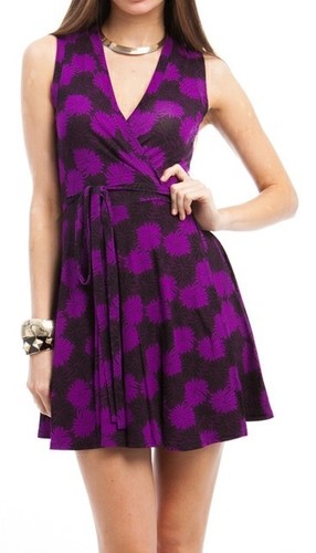 Black purple floral sleeveless - floral,
