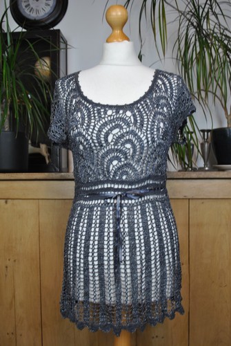 Vintage grey crochet top - vintage,